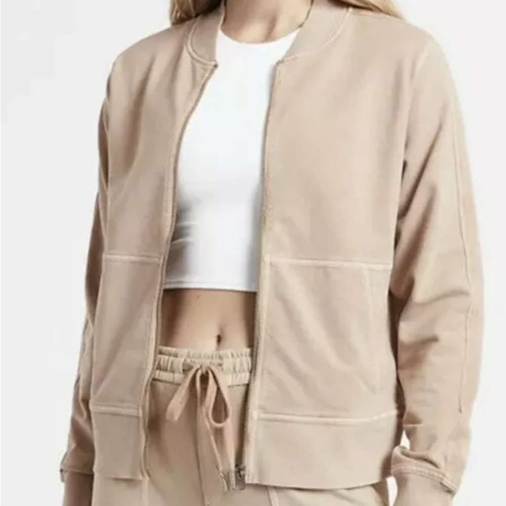 Athleta 1X Farallon Jacket Full Zip Mocha Lette